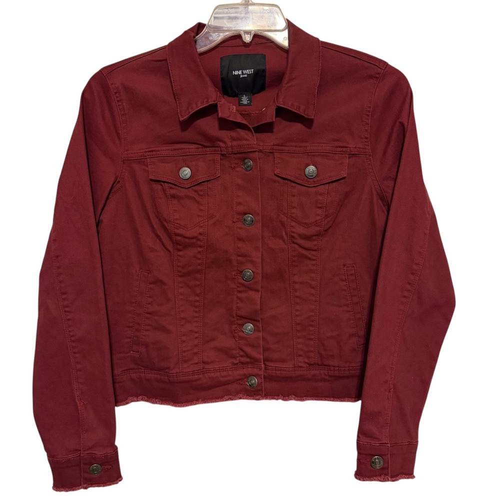 Nine West Sarah Cabernet Denim Jacket - Size Large - Picture 2 of 7